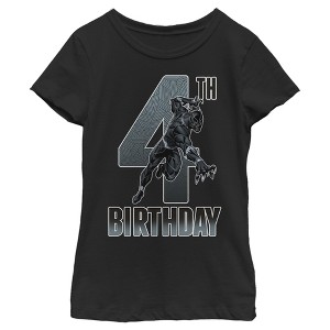Girl's Marvel Black Panther Action Pose 4th Birthday T-Shirt - 1 of 3
