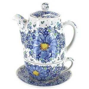 Blue Rose Polish Pottery 380 Vena Tea for One - 1 of 2
