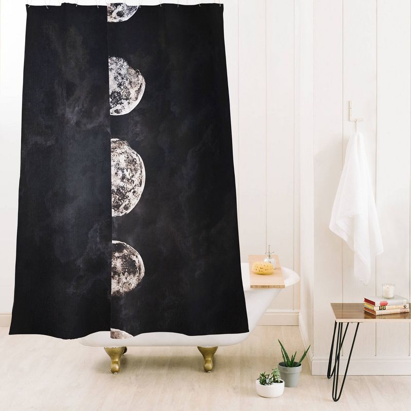Emanuela Carratoni Mystery Moon Shower Curtain Black/White - Deny Designs, 3 of 6