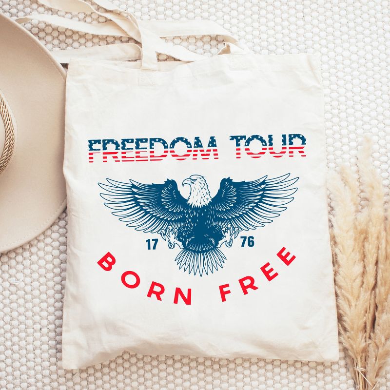 City Creek Prints Freedom Tour Eagle Canvas Tote Bag - 15x16 - Natural, 2 of 3