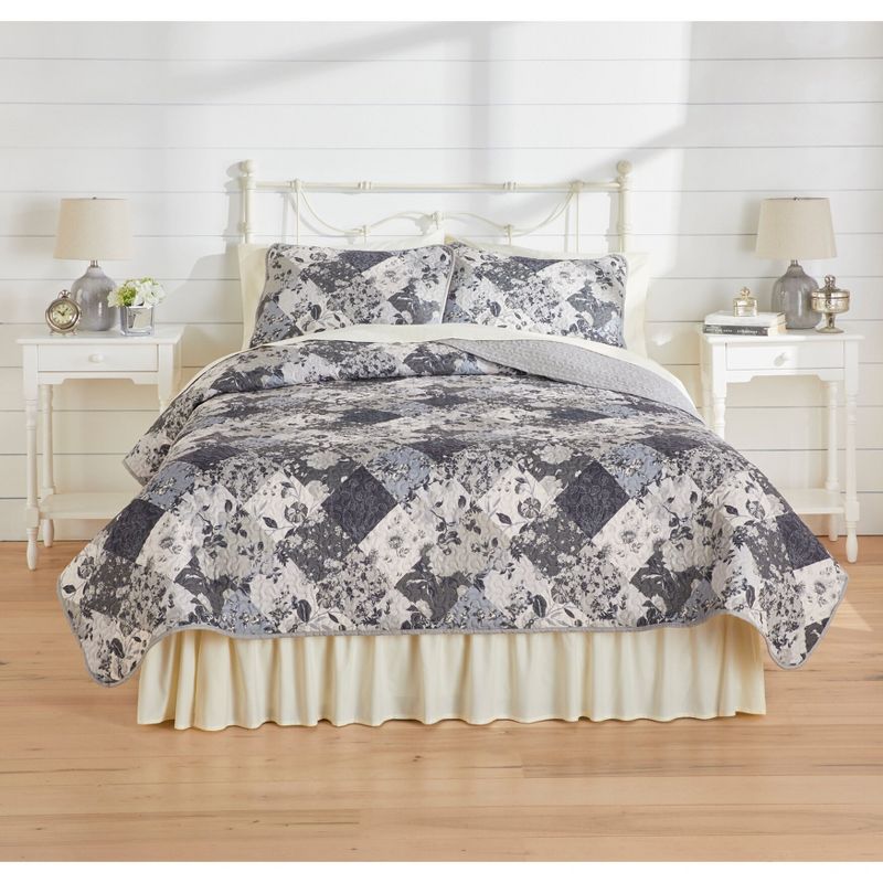 BrylaneHome 3 Piece  Printed Patchwork Quilt Set, 1 of 2