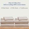 California Design Den 100% Cotton 2-Pack Sheets, Soft & Durable Deep Pocket Full Sheet Set with Sateen Weave, Cooling Sheets - 2 of 4