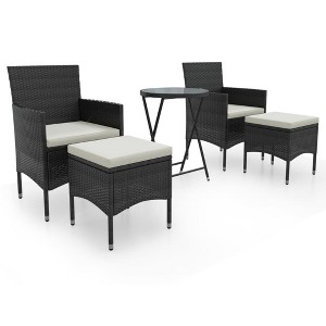 vidaXL Garden Bistro Set Black - 1 of 4