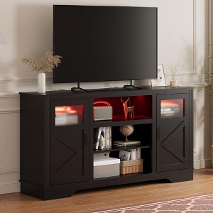 Whizmax Farmhouse TV Stand, Entertainment Center for 65 " Televisions, TV Console with Storage Cabinets and Open Shelves, TV Cabinet for Living Room - 1 of 4