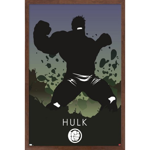 Trends International Marvel Heroic Silhouette - Hulk Framed Wall Poster ...