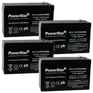 PowerStar 12V 7Ah SLA Battery for UB1280, NP8.5-12, PS-1280, GP1280 (4-Pack) - 1 of 1