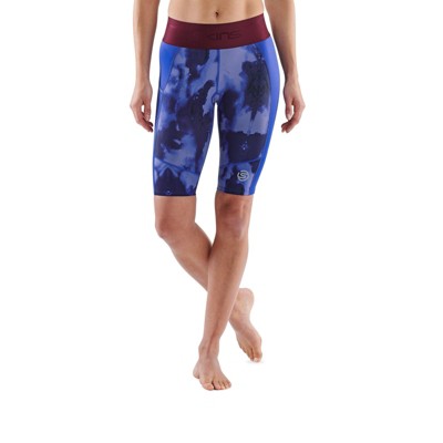 SKINS SERIES-3 Women's Premium Compression Half Tights-Improve Circulation, Reduce Soreness for Rugby, Running & Workouts Blue Camo Small