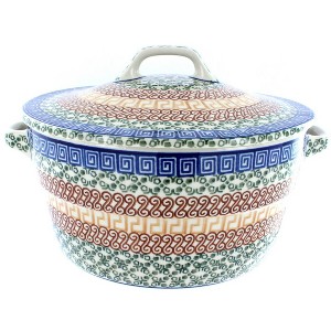 Blue Rose Polish Pottery 278 Ceramika Artystyczna Covered Round Baker - 1 of 2