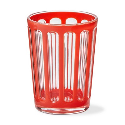 Tag Villa Acrylic Dof Orange Drinkware Glasses - 12oz Capacity, Hand Wash Only, Everyday Use, 3.5" x 3.5" x 4.5"