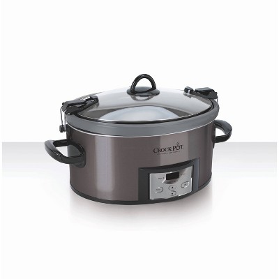 Crock Pot 7qt Cook & Carry Programmable Easy-Clean Slow Cooker - Stainless Steel