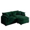 2-Seater Corduroy Mid-Century Modern L-Shaped Sofa with Footrest and Cloud-Like Comfort for Living Room - 4 of 4