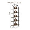 5 Tier Bookcase, 71" Arched Bookshelf, Freestanding Shelving Unit Storage Organiser, Metal Frame BookCase for Living Room Bedroom Home Office - 2 of 4