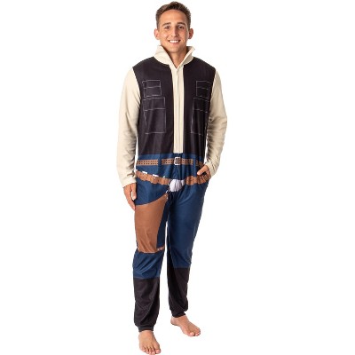Star Wars Mens' Movie Film Han Solo Costume Footless Sleep Union Suit Multicolored