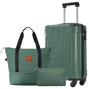 HDZNVF Luggage Sets 3 Piece Carry-on Suitcases with Wheels, TSA Lock for Men Women, Green - 1 of 4
