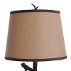 Dalton Table Lamp Dark Brown Finish - StyleCraft: Polyresin Base, Beige Polyester Shade, 3-Way Rotary Switch - 4 of 4