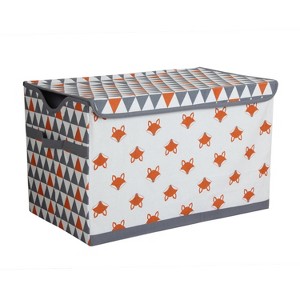 Bacati - Playful Fox Orange/Gray Storage Toy Chest - 1 of 4