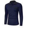 Mens Long Sleeve Polo Shirts Casual Polka Dot Collared Golf Shirt with Pockets - 2 of 4