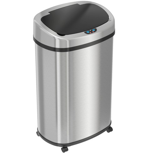 Itouchless Rolling Sensor Kitchen Trash Can With Wheels And Absorbx ...