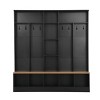 Farmhouse 4-in-1 Hall Tree with Hooks and Open Storage, Entryway Coat Rack and Shoe Cabinet with Bench for Hallway or Living Room–The Pop Home - 4 of 4