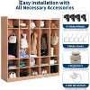 Storage Locker with 15 Cubby Organizer - 54-inch Height, 5 Hooks, Anti-Tip Design, Solid Wood, for Playroom & Classroom - 3 of 4