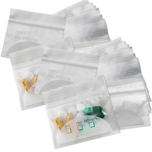 MEDca Pill Pouch Bags - 3" x 2.75" Pill Baggies and Disposable Plastic Travel Pill Bags with Write-on Labels - 1 of 4
