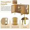 KTMBDW Buffet Cabinet with Shelves and Rattan Doors, Curved Sideboard Buffet Storage Cabinet with Sides Open Shelves for Dining Room, Kitchen - 4 of 4