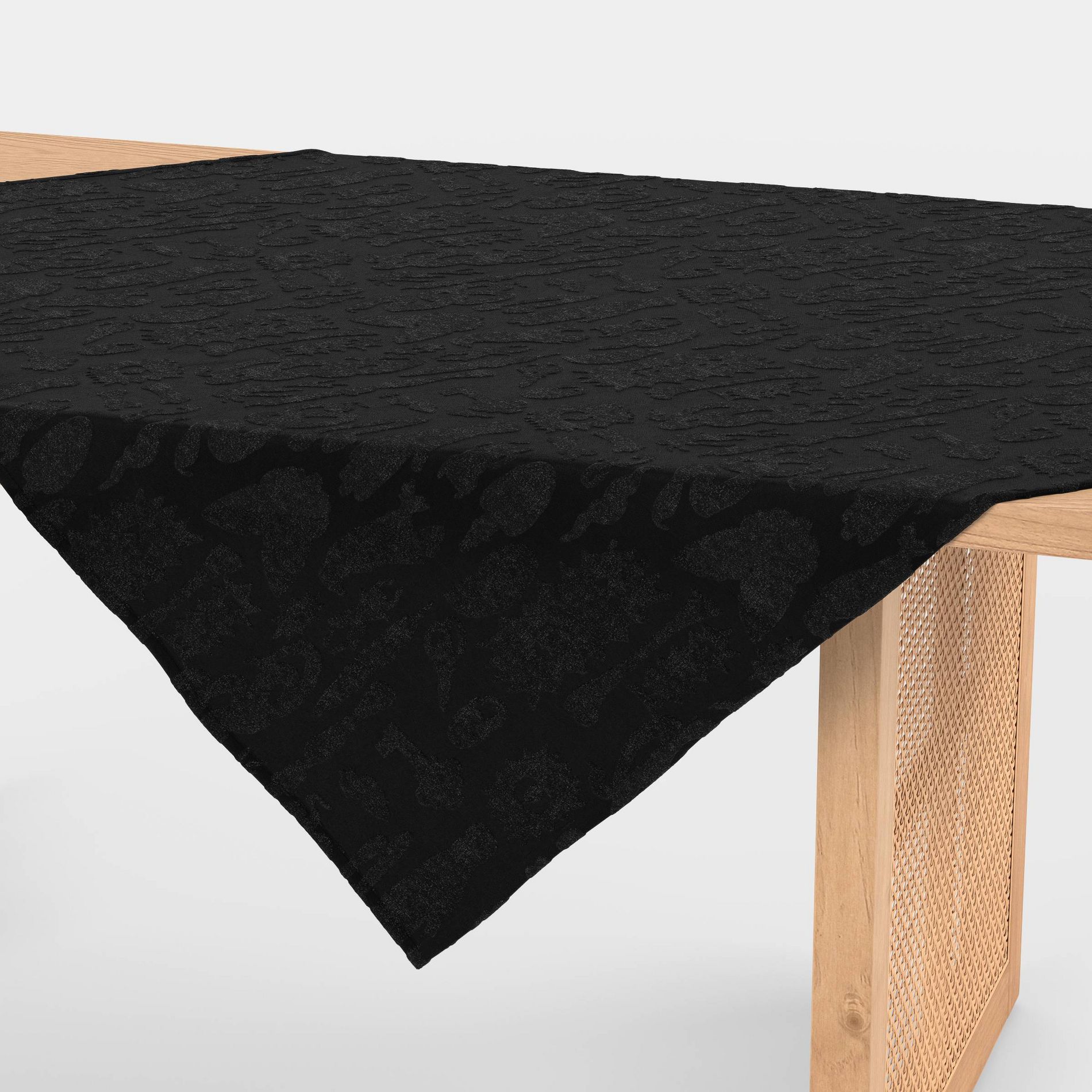 50"x50" Halloween Velvet Table Throw Black Icons - Threshold™"