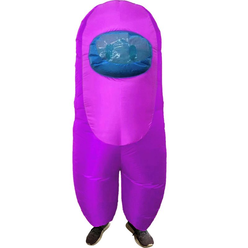 Amongst Us Imposter Sus Crewmate Inflatable Adult Costume Purple | Standard, 1 of 2