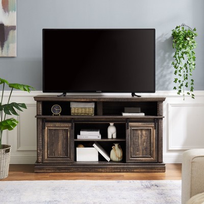 CAVINAS Mid Century Design TV Stand with Storage Cabinets & Shelves,Entertainment Console Table for TV
