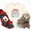 Merry Christmas Santa Stripes - Women's Garment Dyed Long Sleeve Graphic T-Shirt - 2 of 4