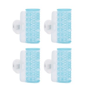 Unique Bargains Women's Heatless Voluminous Hair Roller 2.72"x2.17" White Blue 4pcs - 1 of 4
