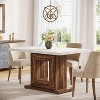 Tribesigns 47-Inch Farmhouse Dining Table, Wood Kitchen Dinner Table with Heavy Duty Pedestal for Home Dining Room, White & Brown - 2 of 4