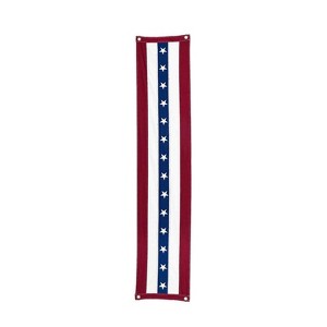 Plow & Hearth American Flag Pillar Bunting, Spirited Design and Classic Colors, Embroidered, Easy To Display, Show American Pride, 69L x 15W - 1 of 2