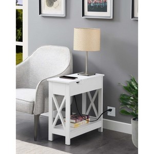 HomeStock Flip Top End Table with Charging Station, Hidden Storage, Two USB Ports and Outlets, Compact Accent Table for Living Room Use - 1 of 4