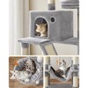 Feandrea 66.1/81.1"H Cat Tree Cat Tower for Indoor Cats, Plush Multi-Level Cat Condo with Scratching Posts, Perches, Caves, Hammock - 4 of 4