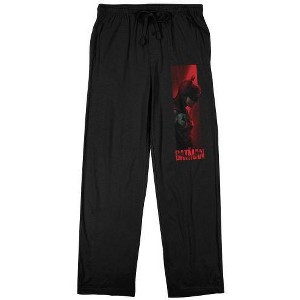 The Batman Movie Head Down Batman Men's Black Graphic Sleep Pants - 1 of 2