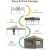 10'x10' Outdoor Pop Up Canopy Tent,Camping Canopy Tent with 3Pcs Sidewalls,Commercial Instant Tent Shelter for Parties, Garden, Patios - 4 of 4