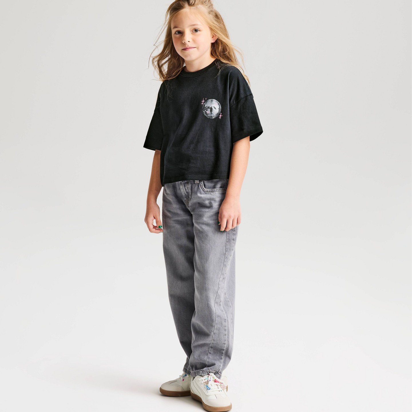 Футболка Cat & Jack Short Sleeve Boxy 'Dance All Night' Graphic T-Shirt для девочек, цвет: Чёрный — фото 1