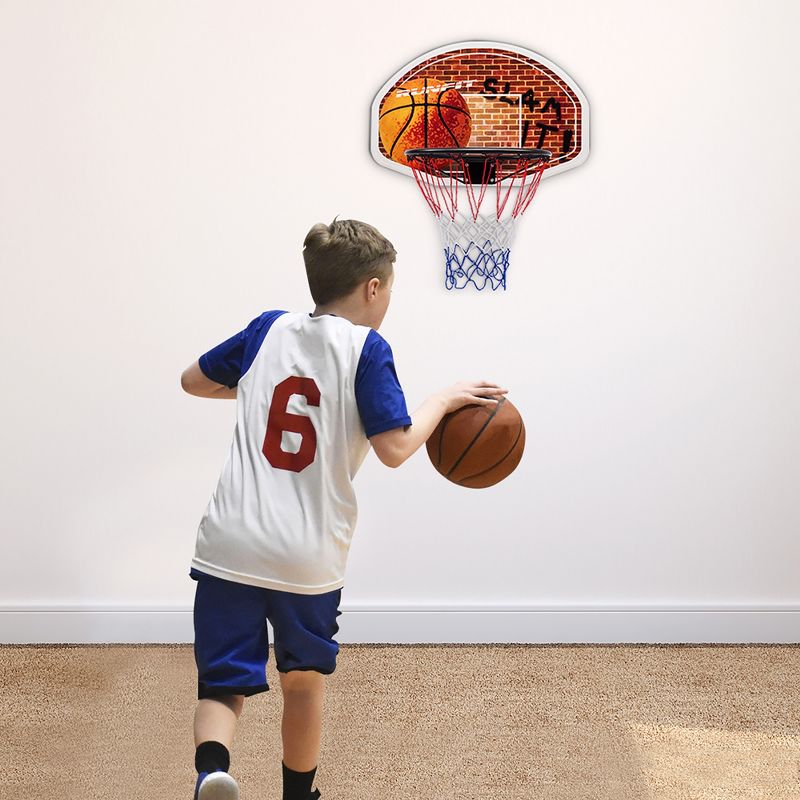 Wall Mounted Fan Backboard With  2 nets  Basketball Hoop and Rim Outdoor Indoor Sports, 3 of 11