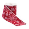 Melrose Wired Polyester Snowflake Ribbon 4" x 5 yds. - 2 of 3