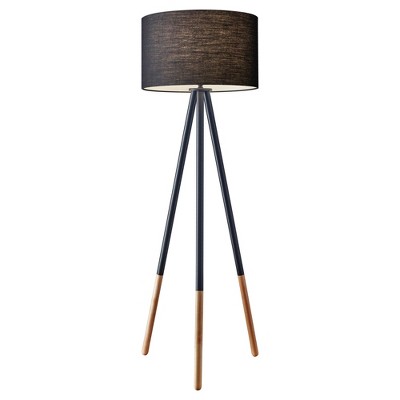 Photo 1 of 60.25 3-way Louise Floor Lamp Black - Adesso