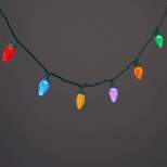 50ct LED C9 Super Bright Faceted Christmas String Lights Multicolor with Green Wire - Wondershop™