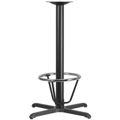 Emma and Oliver 30" x 30" Cast Iron Bar Table X-Base with Foot Ring