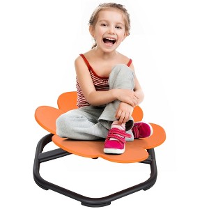 Qaba Sensory Spinning Chair, Kids Swivel Chair, Flower Shaped Sensory Chair for Autism, Kids, Toddlers, Training Body Balance & Coordination, Orange - 1 of 4