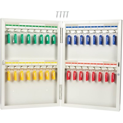 Juvale Key Cabinet Lock Box Steel Safe Key Storage Locker Organizer, 32 Key Hooks, 10.25 x 15 x 2 In