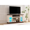 ORRD Farmhouse Fireplace TV Stand with Roman Columns, LED Lights, Fits TVs up to 80", 70" Entertainment Center White - 2 of 4