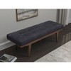 TiramisuBest Grey and Oak Tufted Bench, Grey Fabric Entryway Bench, 50.0"L x 18.0"W x 17.0"H - 2 of 4