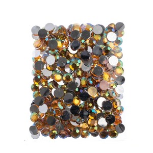 John Bead 400-Piece 12mm (SS50) Gold AB Acrylic Round Flat Back Rhinestones - 1 of 4