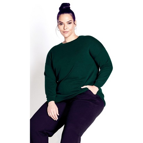 Women's Plus Size Tully Curved Hem Sweater - Midnight