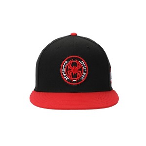 Spider-Man Into The Spider-Verse Miles Morales Logo Adult Black Snapback Cap - 1 of 4